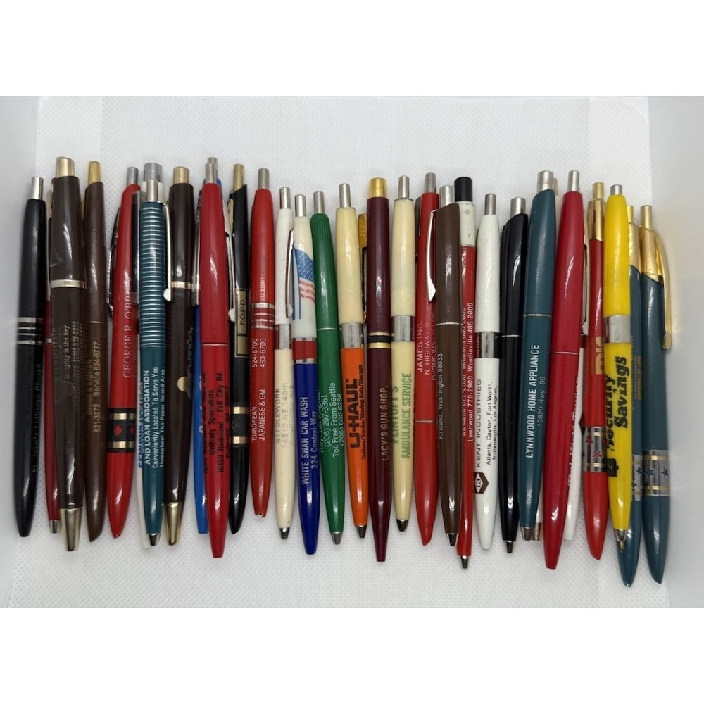 Lot of 30 Vintage Clicker Advertising Ballpoint Pens  Seattle U-Haul